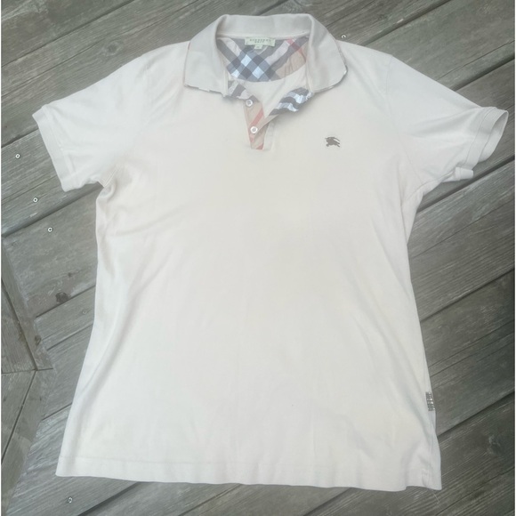 BURBERRY BRIT Men's Modern Fit Polo Shirt Tee Light Tan Size M - Picture 10 of 12